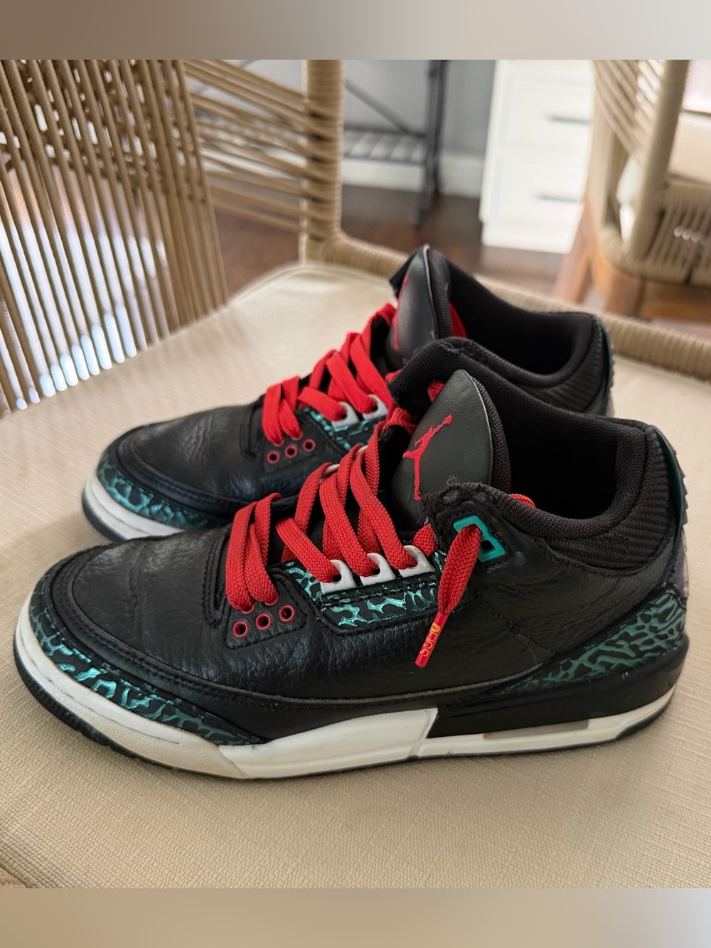 Air Jordan 3 Retro GS 'Moto' (Black/Siren Red/Hyper Jade)